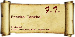Frecko Toszka névjegykártya
